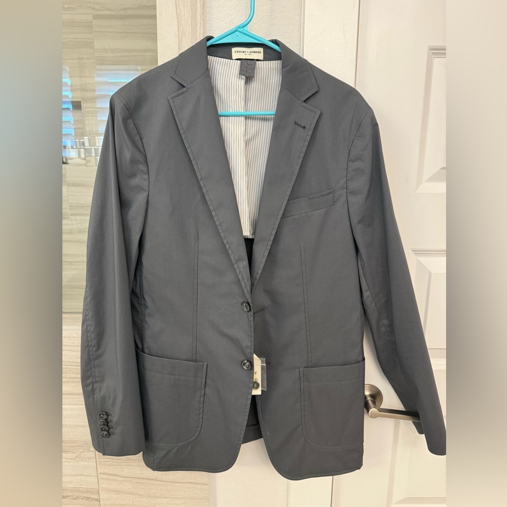 NWT Reda Men’s blazer Grey Casual Crosby & Howard size medium